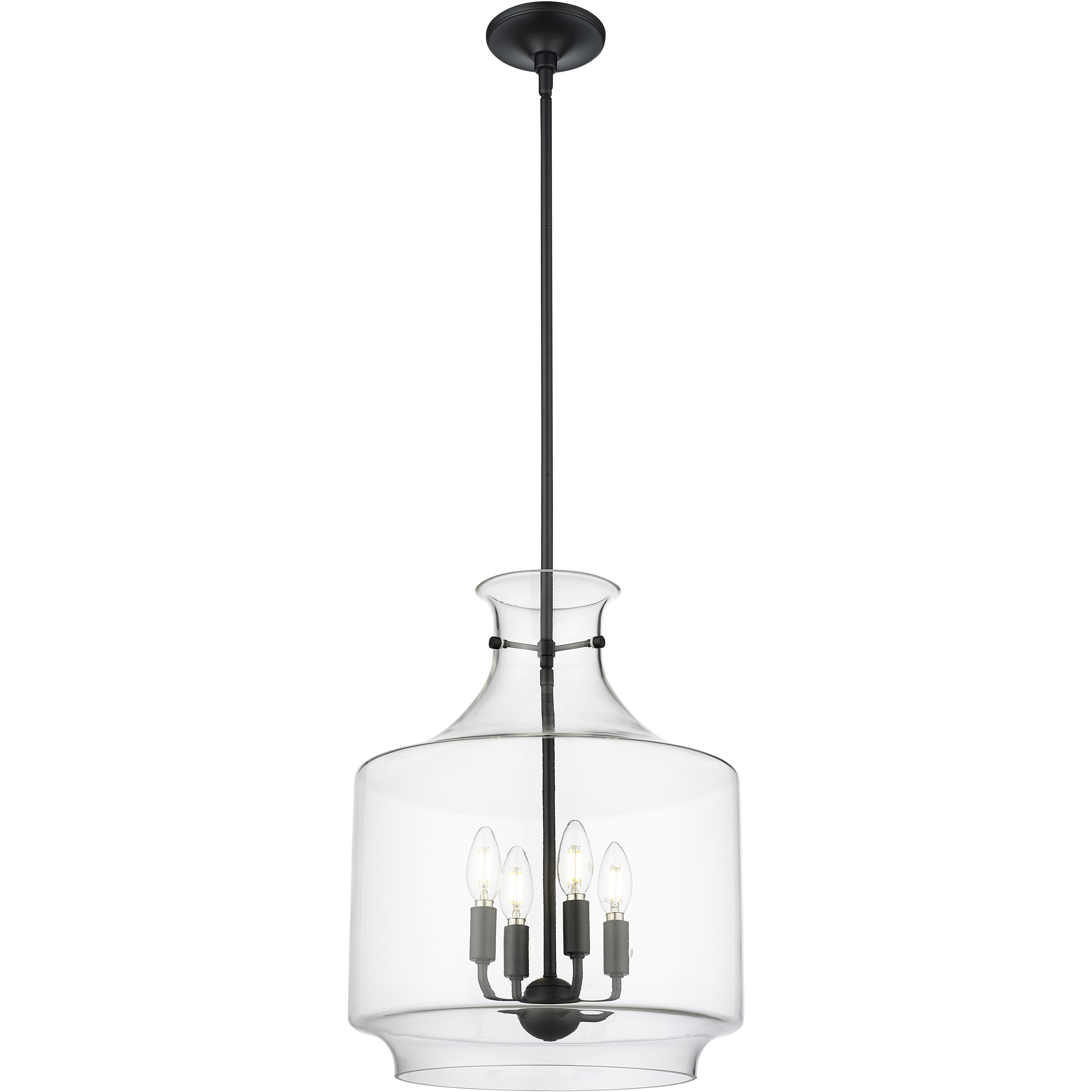 Mahannah 4 Light 15 inch Matte Black Pendant Ceiling Light